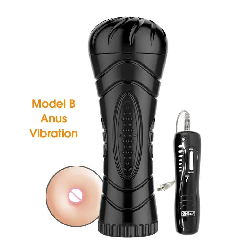 Male silicone pocket pussy, adult sex toy, vibrating pocket pussy for adults.