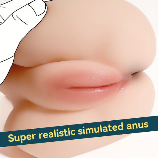 Realistic 1.8kg Male Anus Self-Pleasure Toy: TPE Material. 3D Textured Channels. 7.28 Length. 3.33 Width. No Battery Required