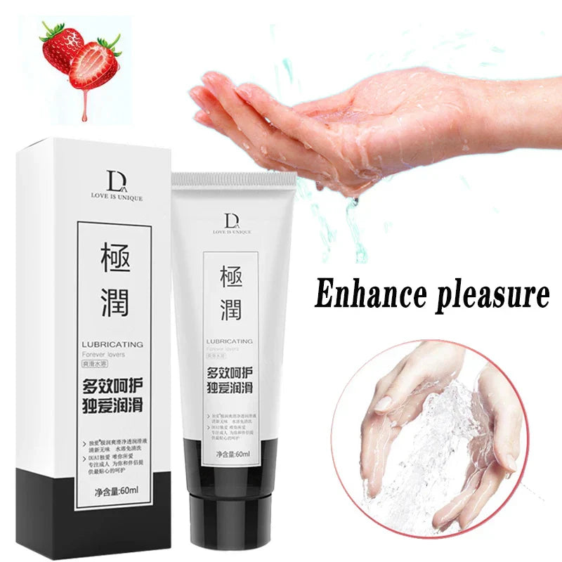 60ml water-soluble human no-wash lubricant, couples' flirting liquid, libido lube. Promotes couple life. Gay anal sex product. Adult.