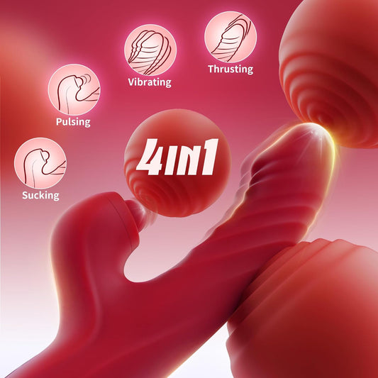 Vibrator Thrusting Dildo for Women Toendi G-Spot Vibrator Clitoral Stimulator Sex Toys Dildos Vibrator with 10 Vibration 7 Thrust Mode with Licking. Rabbit Vibrators Adult Sex Toy for Women and Couples