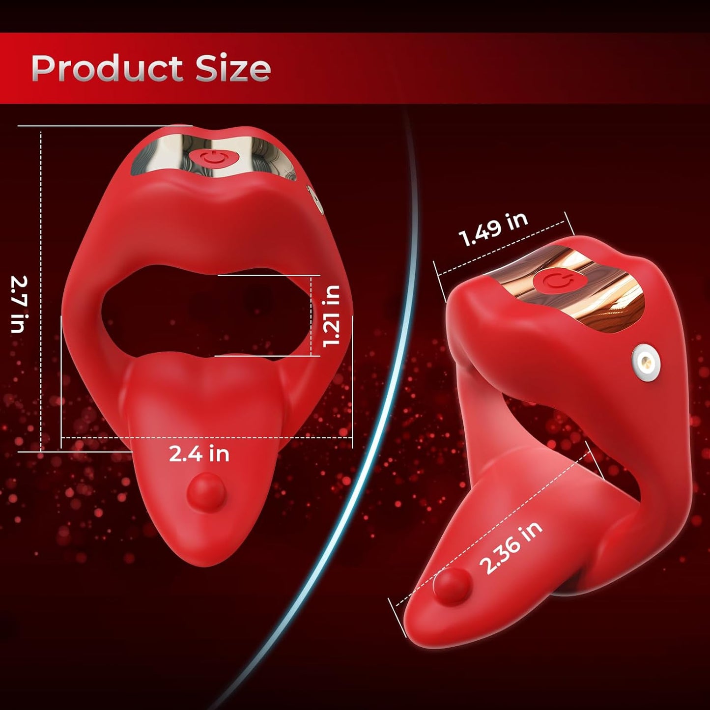 Vibrating Cock Ring Sex Toys for Men. Penis Ring Tongue Design with 9 Vibration Modes. Adult Toys Vibrator with App Control. Male Couples Sex Toys Clitoral Vibrator. Adult Sex Toys & Games for Couples