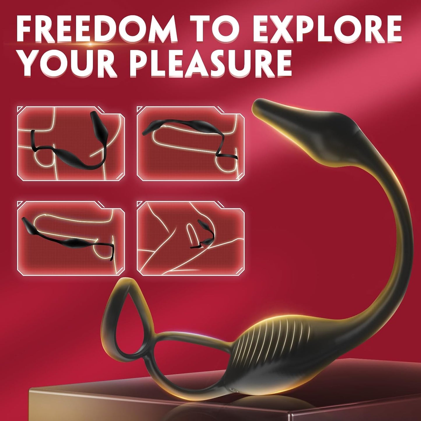 Male Sex Toys for Men Prostate Massager - 4-in-1 Vibrating Cock Ring Penis Ring with Remote Control. 7 Modes Anal Toys Butt Plug G Spot Vibrator Dildo Vibrating Anal Plug Adult Sex Toy for Couples Men