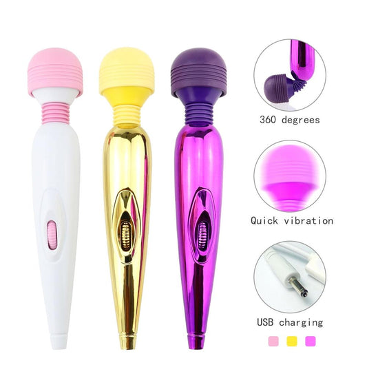 Rechargeable Magic Wand AV Vibrator Clit Massager Vagina Clitoris Stimulator Female Masturbation Adult Sex Toys for Women