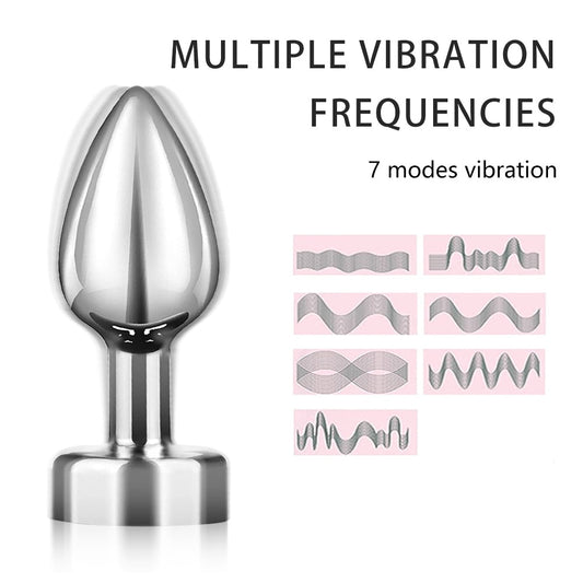 Anal Plug with Push 7 Vibration Modes Anal Toy for Men Prostate Massager Sex Toys with Remote Control Vibrator Anal Toys for 18+