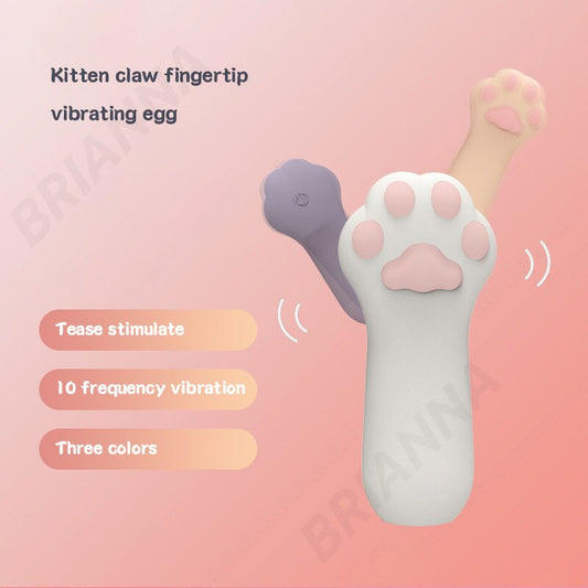 Cat Claw Fingertip Vibrator, Portable Silicone Cartoon Bed Vibrator, G-Spot Clitoris Stimulator, Adult Sex Toy for Women