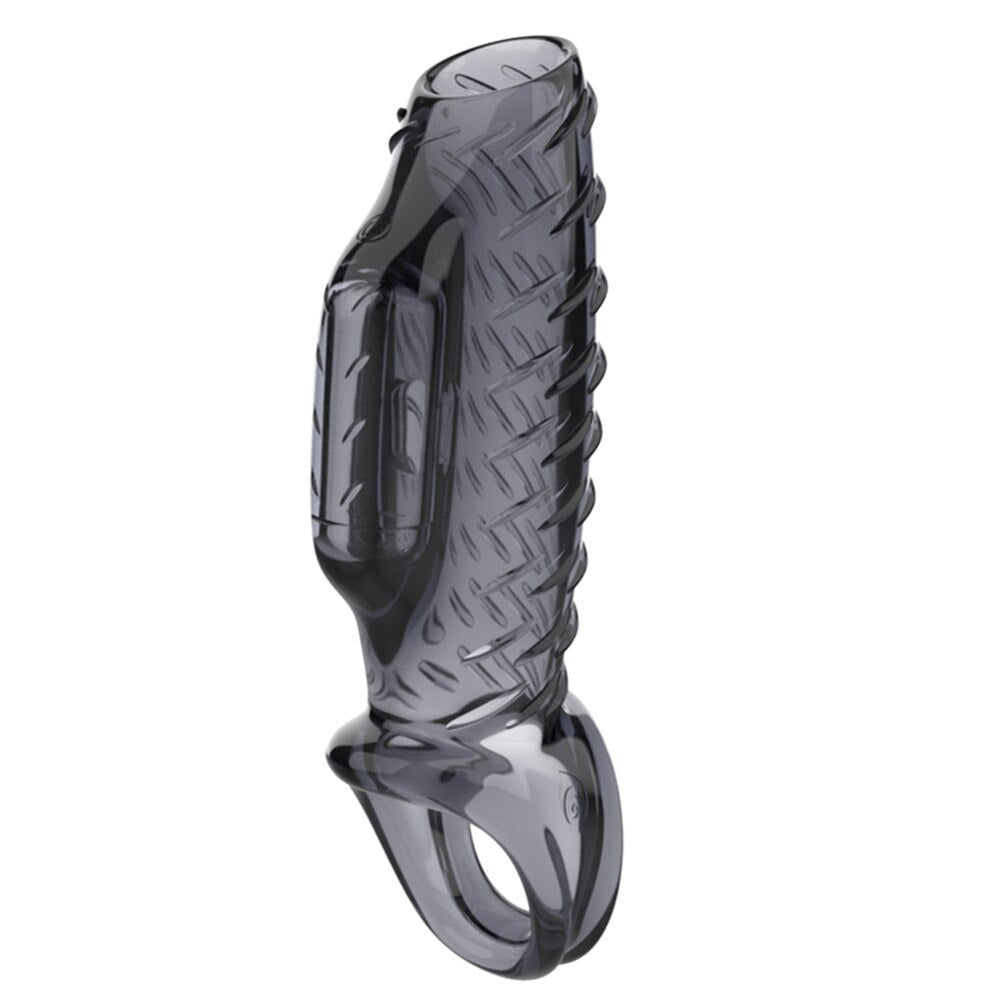 Male Ejaculation Delay Cock Sleeve Ring Penis Vibrating G-Spot Stimulator Vibrator Dick Enlargement Extender Sex Toys for Men