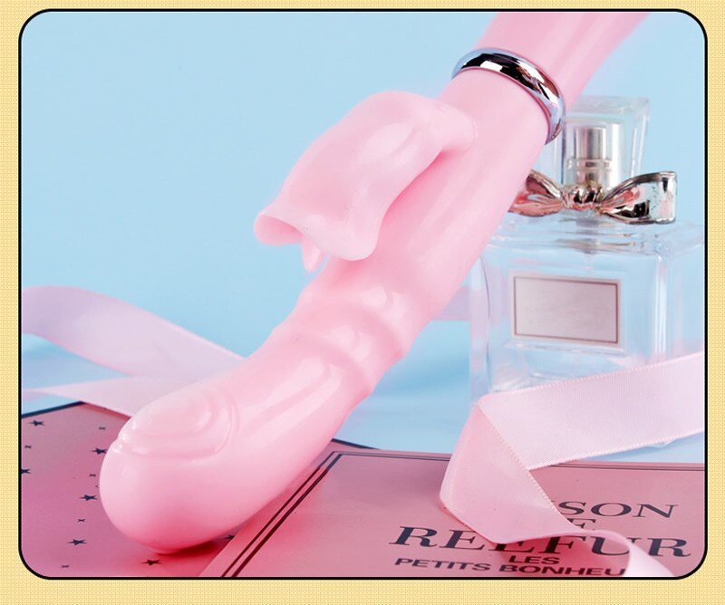Rabbit G-Spot Dildo Vibrator Clitoris Stimulator Male Genital Insertion Dual Tongue Licking Double Rod Sex Toys for Adult Women
