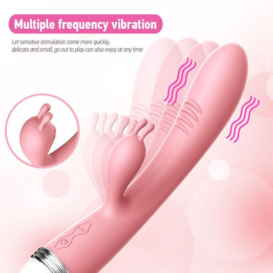 G-spot Rabbit Double Vibrator for Woman Strapon Masturbation Clitoris Stimulator Dildos Waterproof Rechargeable Adult Sex Toys