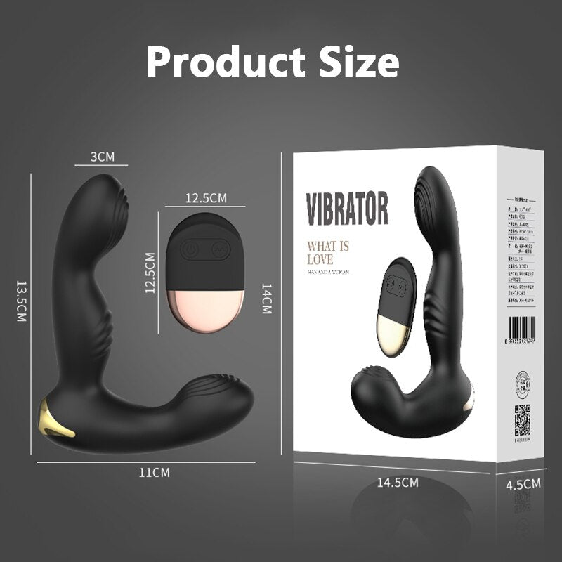 Gelugee Anal Plug Vibrator Prostate Massager Silicone Sex Toy for Men Butt Plug Wireless Remote Control 10 Modes Gay Sexy Product