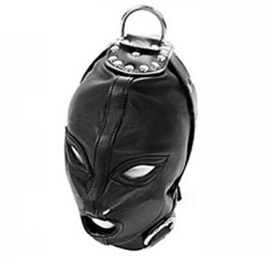 SM Leather Padded Hood Blindfold. Head Harness Mask Gag. BDSM Bondage. Sex Toys For Couples Accessories