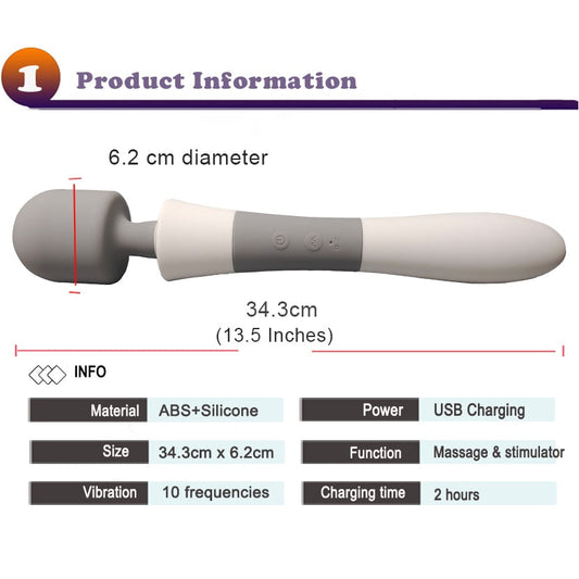 Huge Magic Wand Powerful Vibrators for Women Big AV Stick Female Clitoris G Spot Body Massager Adult Vibrator Sex Toys for Women