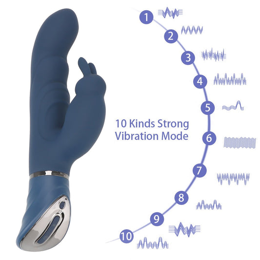 IKOKY Rabbit Vibrator G-Spot Dildo Vibrator for Women, 10 Vibration Modes. Waterproof Bunny Vibrator, Clitoral Vibrator, Sex Toys