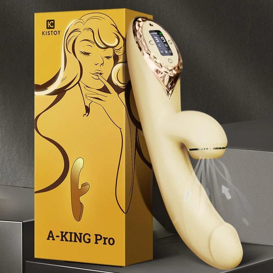 KISTOY A-King Series Powerful Vibrating Function Realistic Clitoris G Spot Stimulator Heating Dildo Sex Toy for Women