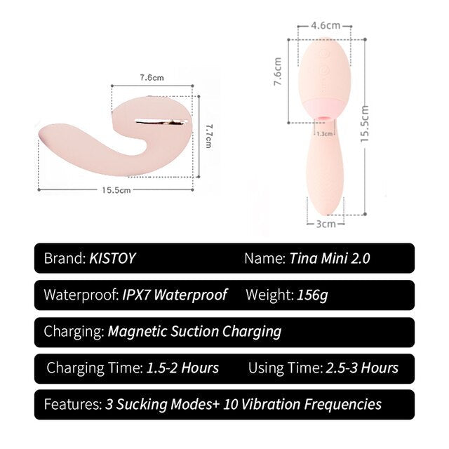 KISTOY Tina Wearable Sucking Vibrator Heating G-spot Stimulator Powerful Clitoris Sucker Sex Toys for Women