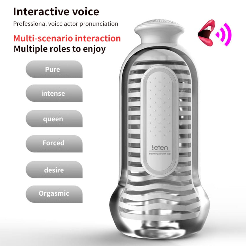 Leten Anal Male Masturbator Cup 3-Level SPA Massage Suction with Female Sex Moaning Virtual Hip Sex for Men Masturbation Cup