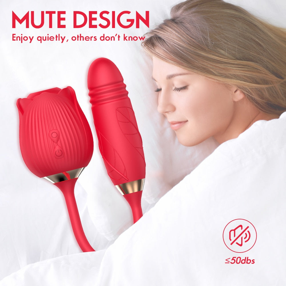 Masturbation Sex Toys for Women: Rose Sucking Vibrator, 10-Speed Vibrating Clit Sucker, Nipple Blowjob, Clitoris Stimulation for Females