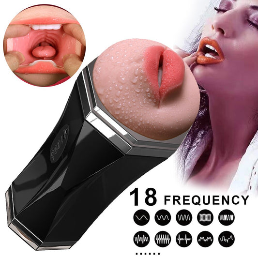 Male Masturbator for Genius Sound Oral Sex Vibrators Delay Exerciser Man Sex Toys Adult Masturbation Cup