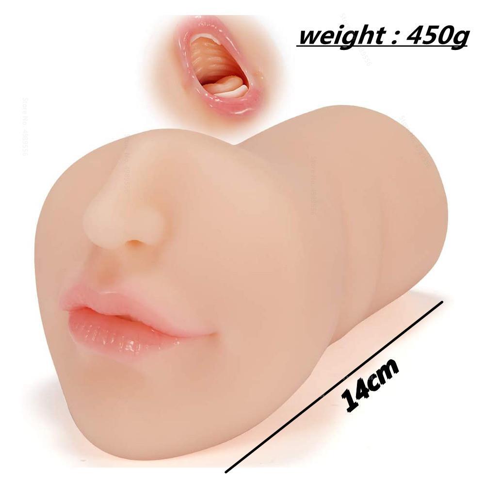 Male Masturbator Cup Real Soft Silicone Fake Pocket Pussy Thrust Artificial Vagina Man Mouth Orgasm Toy