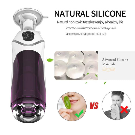 Men Vibrator Masturbator Cup Dick Telescopic Insertion Rotation Penis Suction 10 Speeds Electric Adult Sex Toy for Man Sex Shops