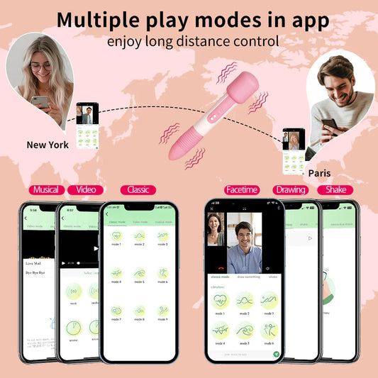 Powerful Bullet Vibrator, App Bluetooth Control, Clitoral G-Spot Stimulation Massager, Mini Anal Pussy Stimulator Sex Toy for Women
