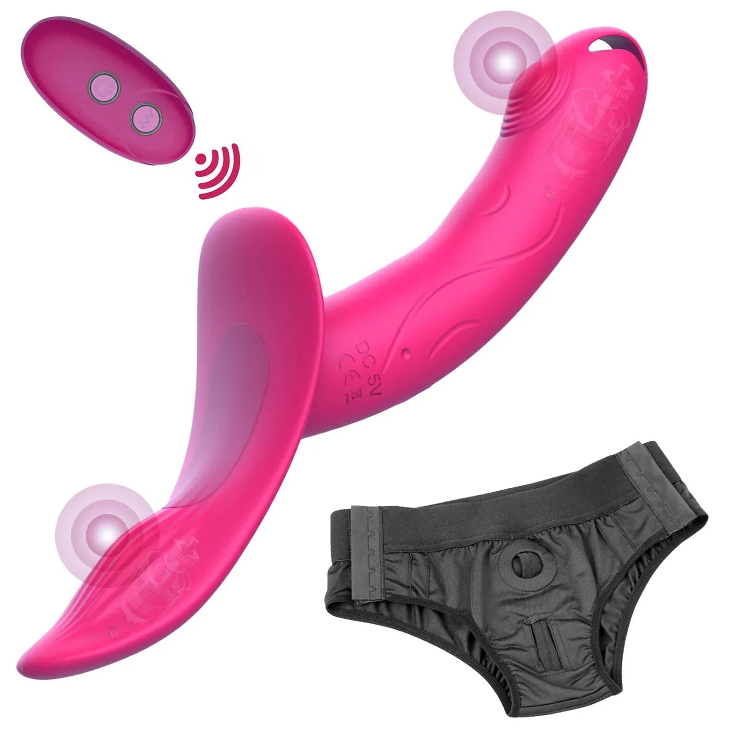 7 Speeds Wearable Double Vibrators For Women Lesbian Couples USB Rechargeable Strapless Strap-on Dildo Female Adults Sex Toys