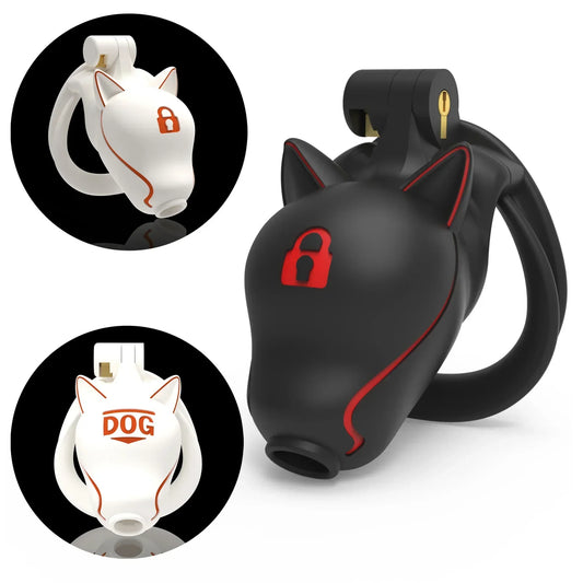 SM Silicone Puppy Male Chastity Cage Bondage Sex Toys CB Lock Discreet Chastity Cock Cage Adults for Men's Abstinence for Gay