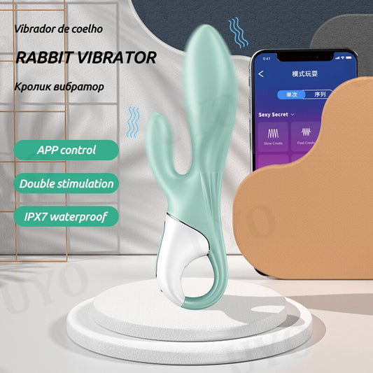 Satisfyer Air Pump Rabbit 5 App-Controlled Remote Connect Interactive Vibrator for Couples G-Spot Clitoris Sex Toy for Women