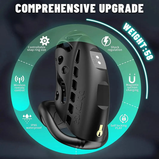 BDSM Shock Male Chastity Cage Wireless Remote Control Shock Chicken Cage Penis Lock With Urethral Obstruction