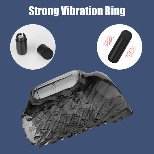 Male Seminal Vibrator Ring Delay Penis Cover Expander Clitoral Stimulator Orgasm Toy