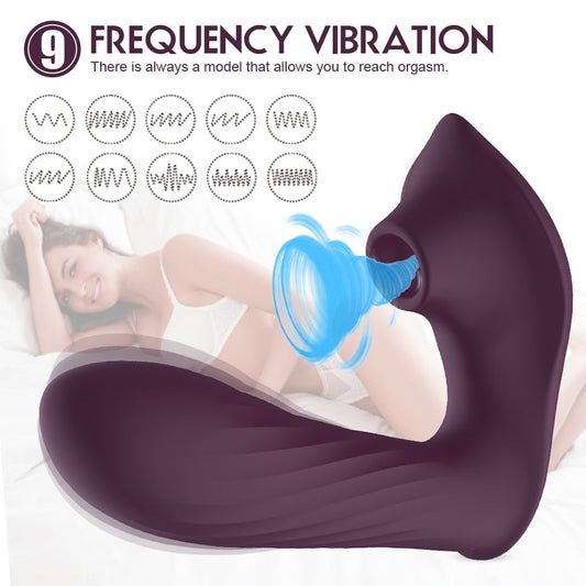 Sex Toys 2-in-1 Sucking Vibrator for Women, 9-Frequency Vibration, Waterproof Masturbator, Clitoris Stimulator, G-Spot Vibrator
