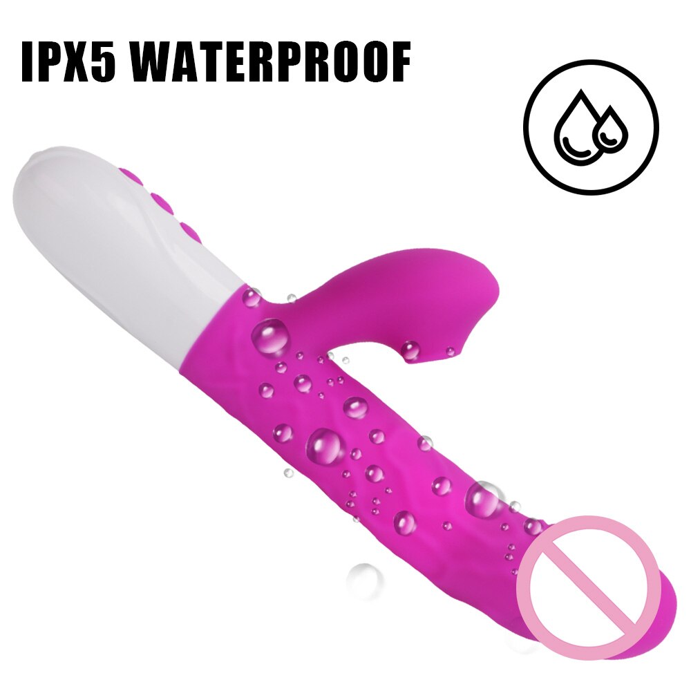 Sex Toys for Women: Heating Vagina G-Spot Stimulating Vibrators - Telescopic Rotating Dildo 3-in-1 Clitoris Sucking Rabbit Vibrator