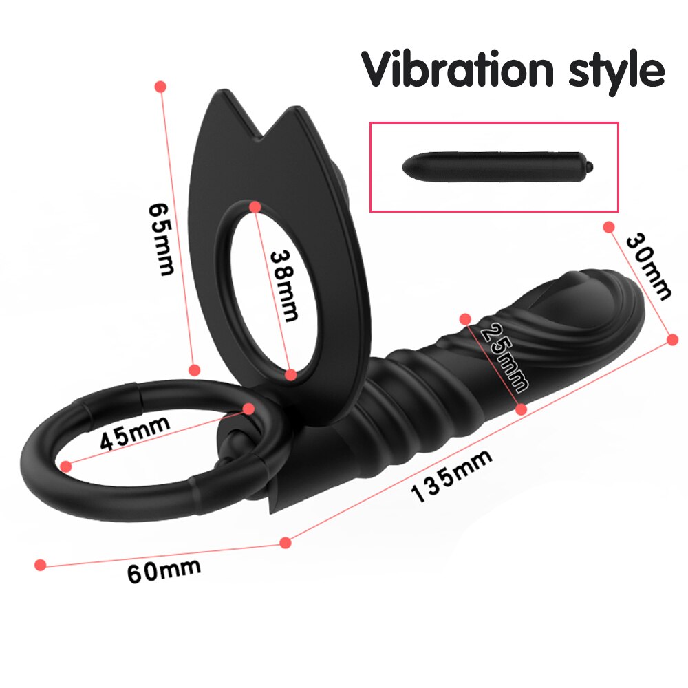 Insert Male Genital Strapon Dildo Sex Toy for Women, Strap-on Penis Anal Beads Plug, Adult G-Spot Toy for Adults 18+