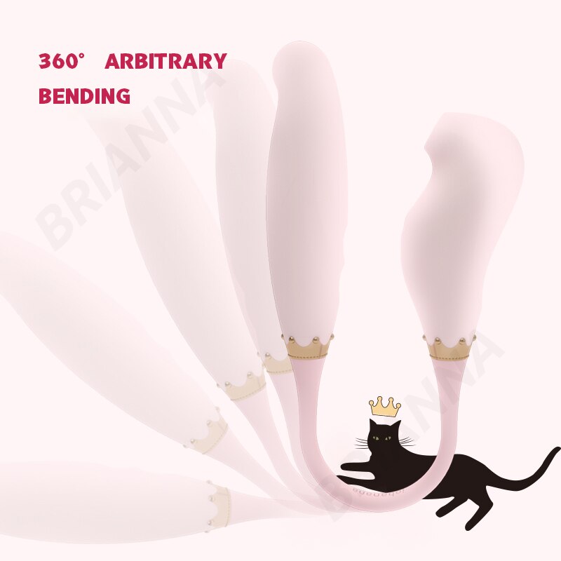 Sucking Vibrator, Bendable, for Women, 7 Frequencies, Pulse, Soft Silicone, G-Spot Clitoris Stimulator, Sex Toy for Women, Nipple Sucker