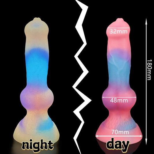 Super Soft Luminous Penis Dog Dildo Adult Sex Toy for Woman Monster Dick Suction Cup Anal Toy Male Female Masturbation