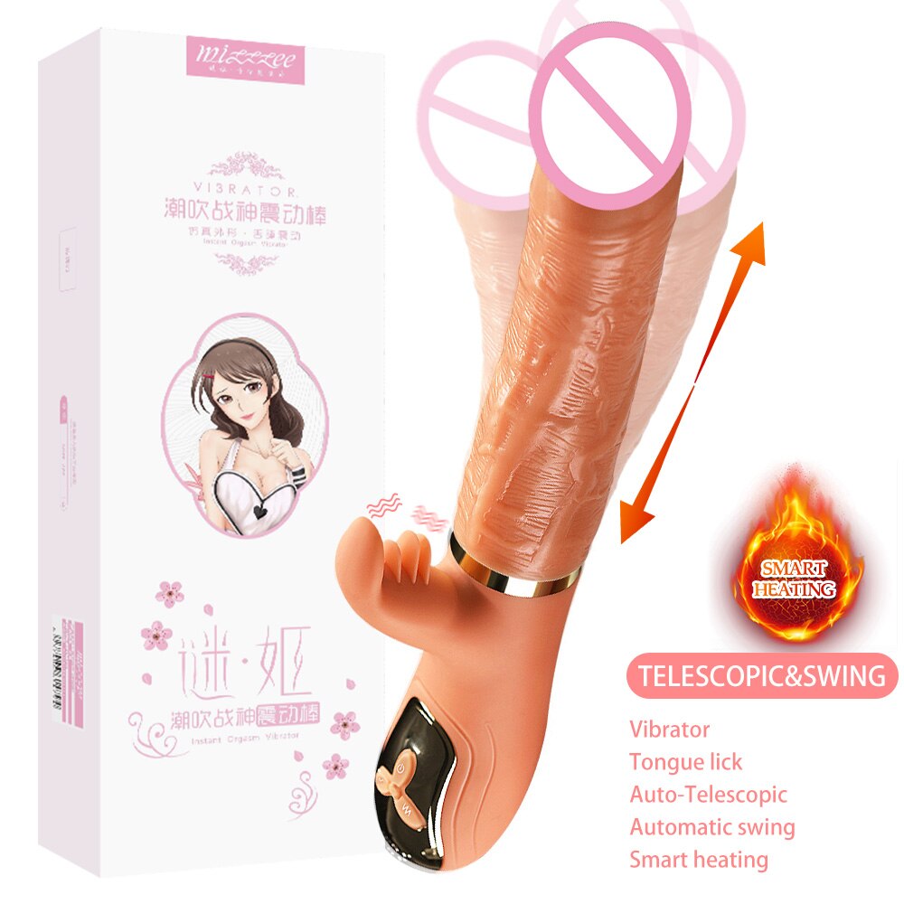 Thrusting Dildo Vibrator for Women Clit Licking Adult Toy Vaginal Massager Female Masturbator