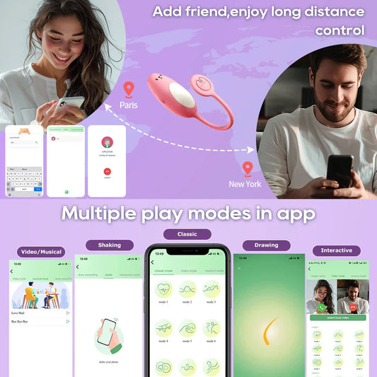 Wireless App Vibrator for Women, Remote Control Bluetooth Dildo Vibrating Egg, Erotic Sex Toy for Women, Couple Shop