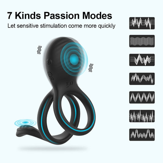 Wireless Couple Ring Sex Toys for Men's Penis, Cock Vibrator Ring, Cockring, Retardant, Ejaculation Delay, Remote Control