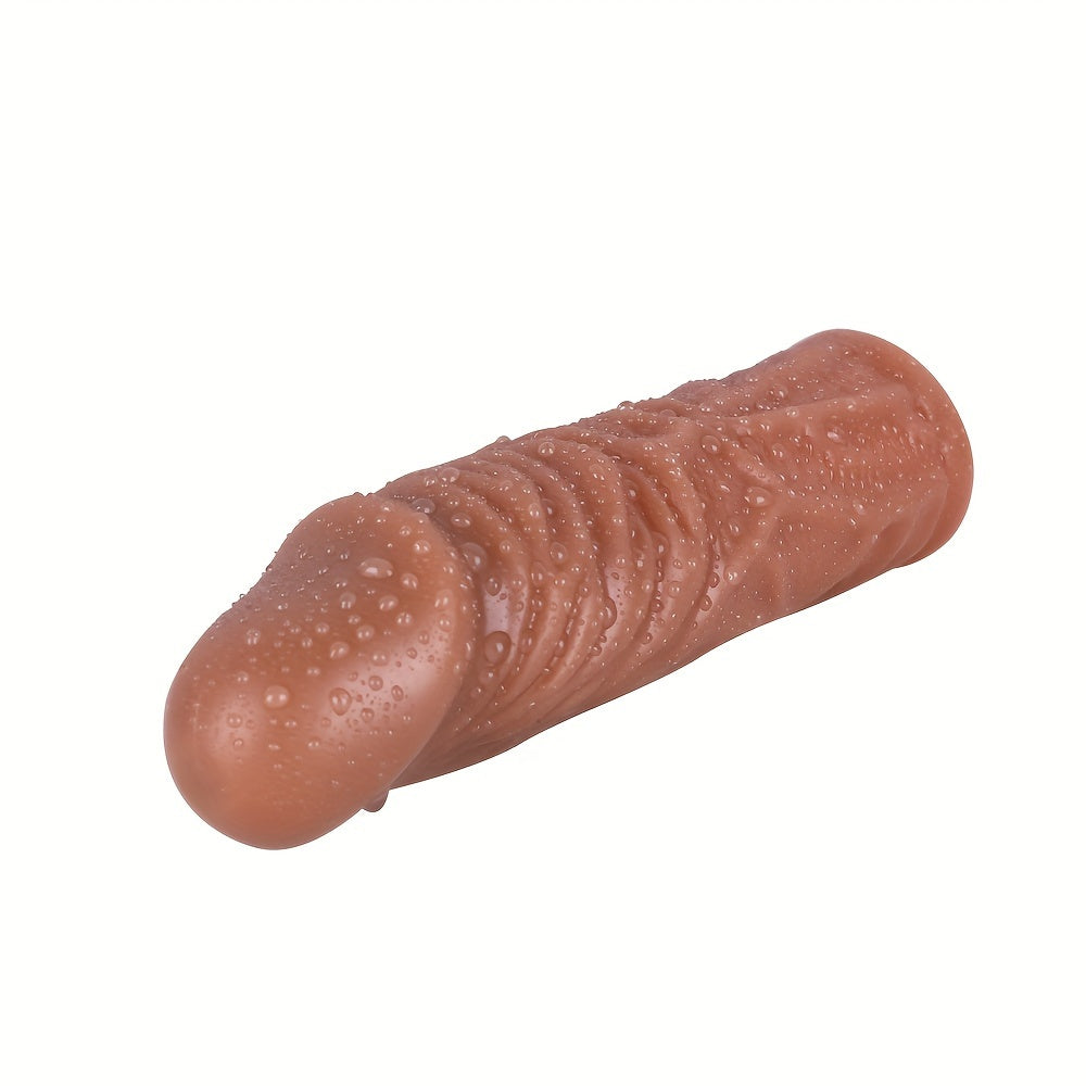 Realistic Textured TPE Male Dildo with Suction Cup - Hand Washable