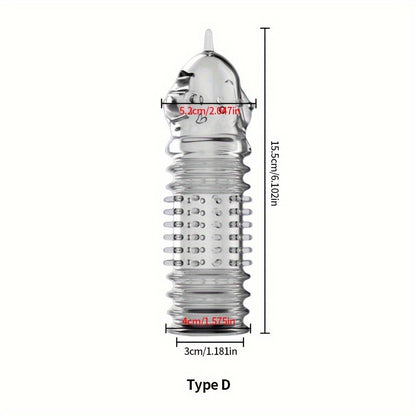 Crystal Men's Adult Sex Toy Penis Cover Sleeve Penis Extender Reusable Delay Ejaculation Add More Fun And Excitement For Men Women Couples