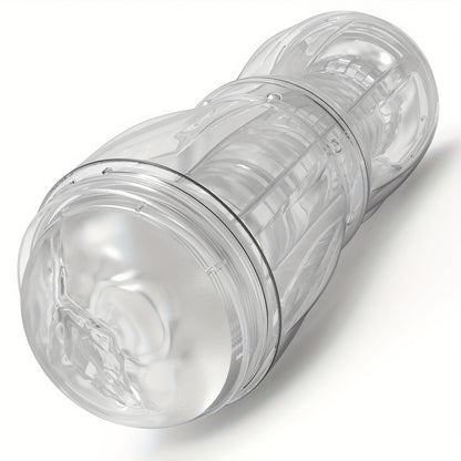 Mesterstar Dual Open Ended 360° Rotating Male Masturbators Stroker Sleeve. Pocket Pussy Sex Toys for Adults with 3D Crystal Realistic Textured Vagina Male Masturbators Cup