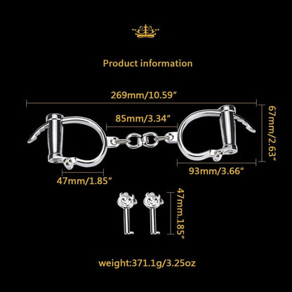 Stainless Steel Female Male Handcuff Metal Ankle Cuffs Wrist Cuff for Couple Bdsm Bondage Restraints Adult Game Sex Toys