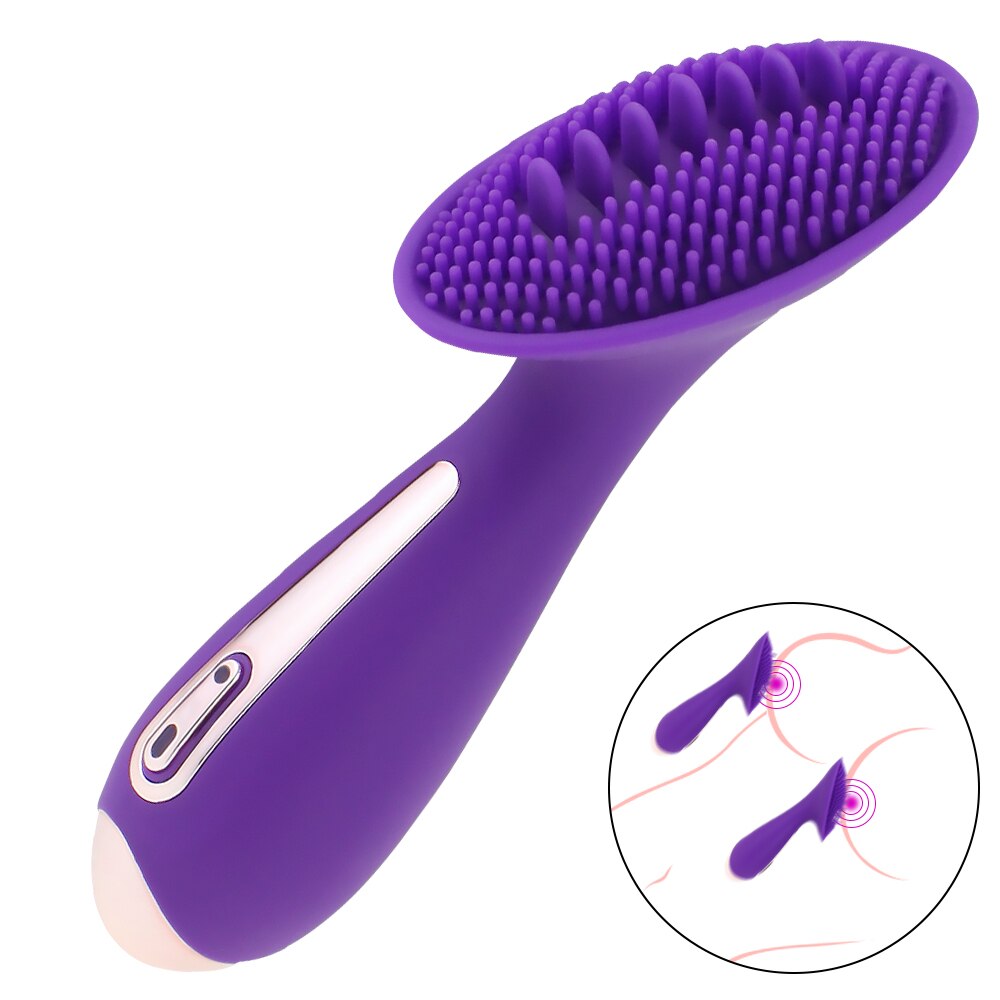 10 โหมด Dildo ลิ้น Vibrator หัวนมนวด Clitoris กระตุ้นช่องคลอดกระชับหี Masturbator ผู้ใหญ่ของเล่นสำหรับผู้หญิง