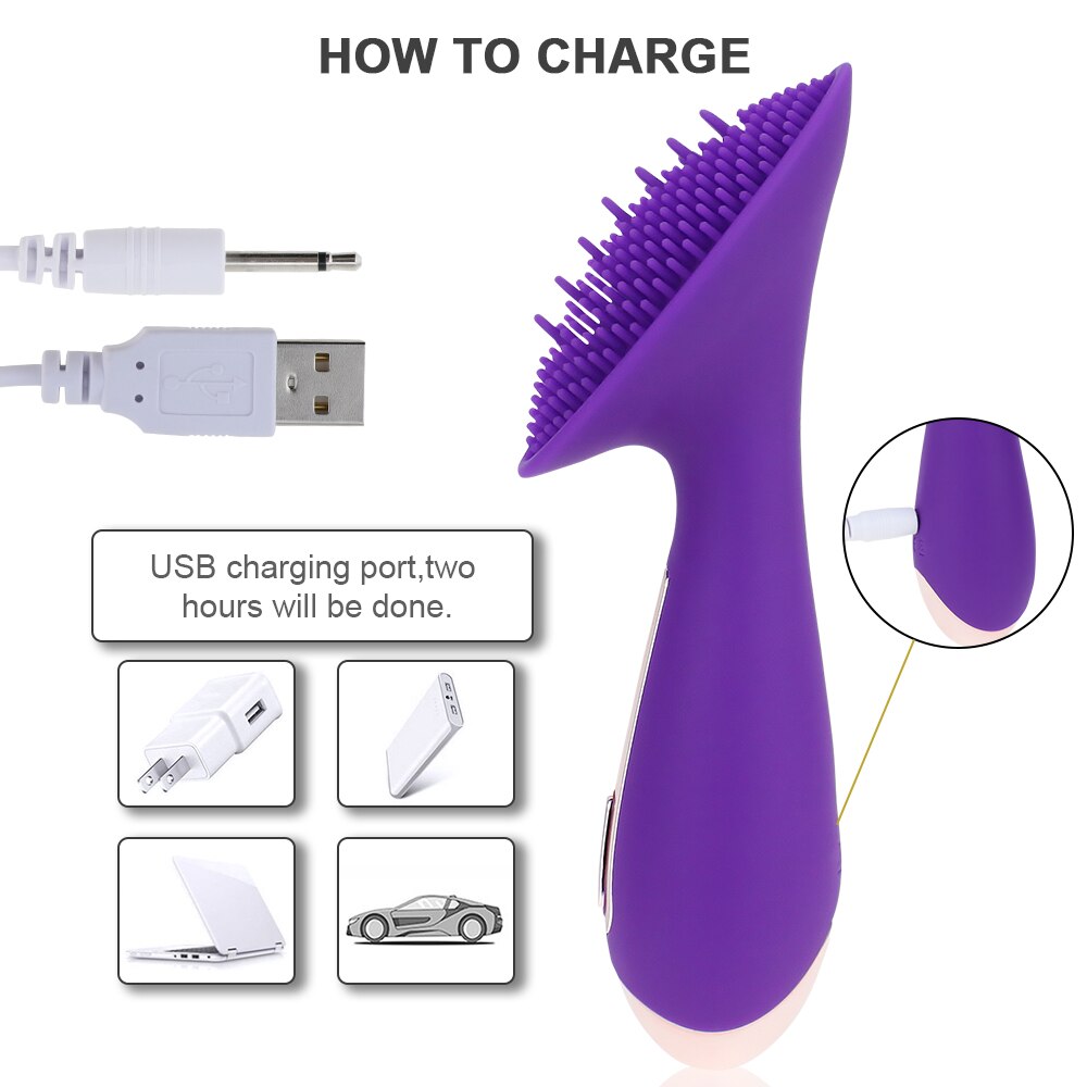 10 โหมด Dildo ลิ้น Vibrator หัวนมนวด Clitoris กระตุ้นช่องคลอดกระชับหี Masturbator ผู้ใหญ่ของเล่นสำหรับผู้หญิง