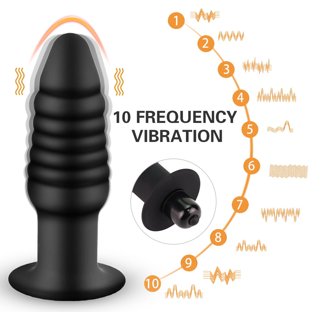 Vibration Anal Plug Safety Silicone Butt Plug Female Masturbation Tool Prostate Massager Erotic Sex Toys for Couples