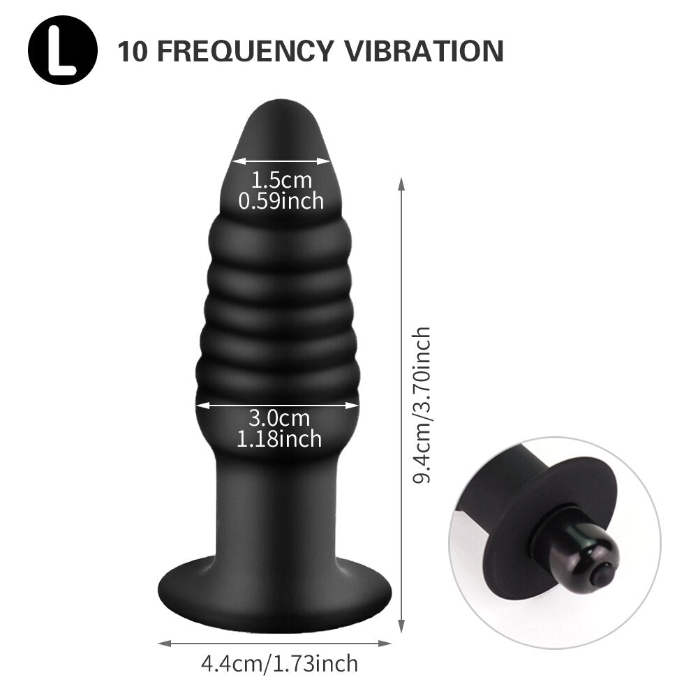 Vibration Anal Plug Safety Silicone Butt Plug Female Masturbation Tool Prostate Massager Erotic Sex Toys for Couples