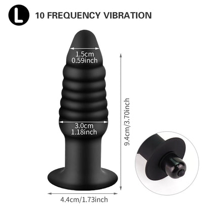 Vibration Anal Plug Safety Silicone Butt Plug Female Masturbation Tool Prostate Massager Erotic Sex Toys for Couples