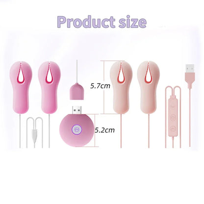 10 Modes Electric Nipple Clamp Breast Massager Vibrator Enhancer Bondage Adult Stimulator Sex Toys for Women and Couples