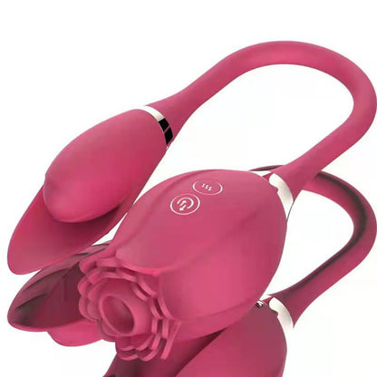 Rose Clitoral Sucking Vibrator with Vibrating Egg Vaginal Anal Stimulator Breast Nipple Massager Oral Sex Toy for Women