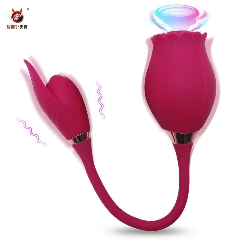 Rose Clitoral Sucking Vibrator with Vibrating Egg Vaginal Anal Stimulator Breast Nipple Massager Oral Sex Toy for Women