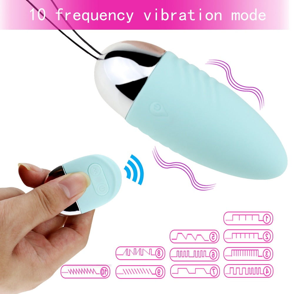 10-Speed Panties Wireless Remote Control Vibrator, Waterproof Jump Egg, G-Spot Clitoris Massager Sex Toy for Females